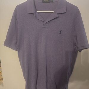 Ralph Lauren Heathered Lavender Polo with Navy Pony